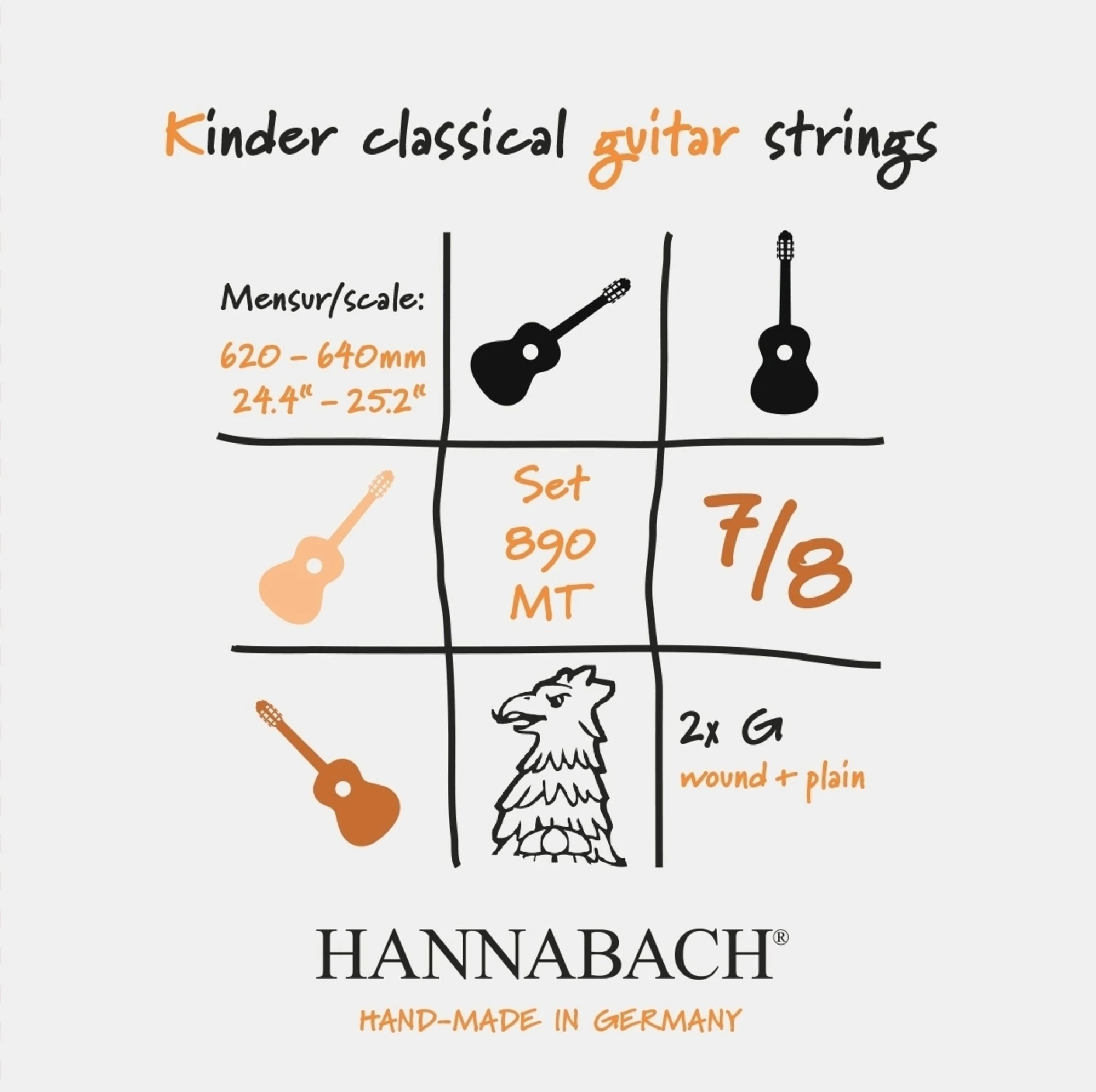 Hannabach 890 7/8 Kindergitarre